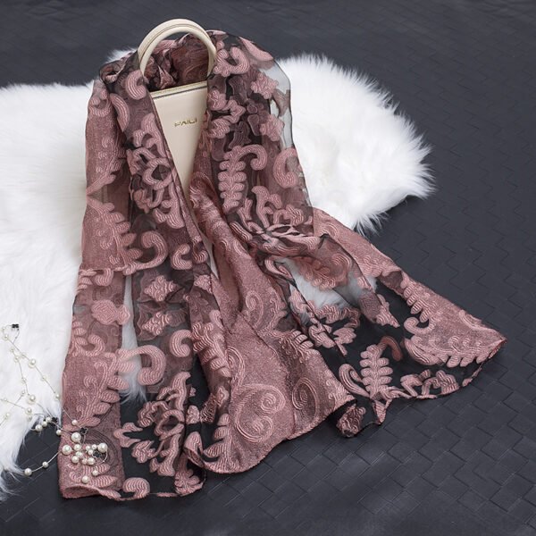 Cut flowers hollow silk scarf simulation silk scarf - Image 7