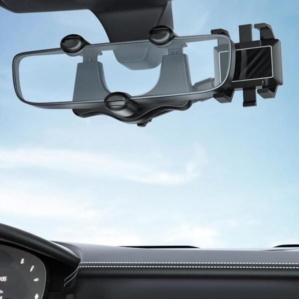 Rearview Mirror Phone Holder For Car Rotatable And Retractable Car Phone Holder Multifunctional 360 Rear View Mirror Phone Holder Suitable For All Mobile Phones And All Car - Image 8