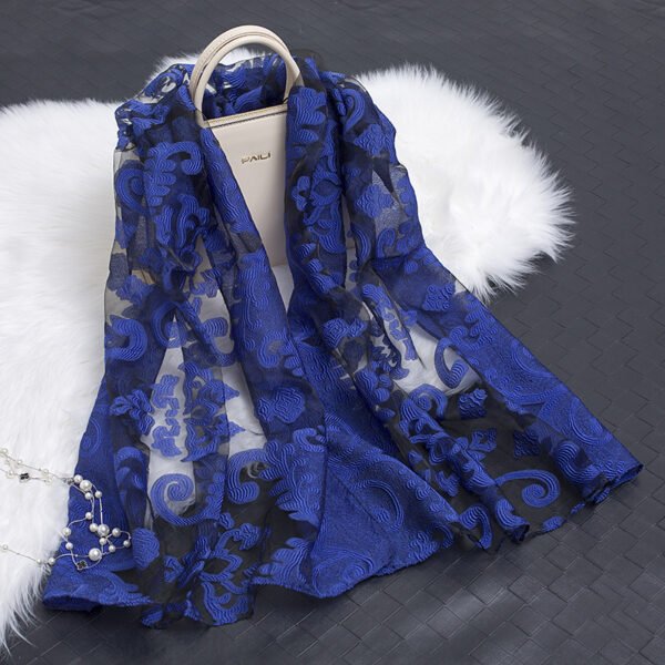 Cut flowers hollow silk scarf simulation silk scarf - Image 4