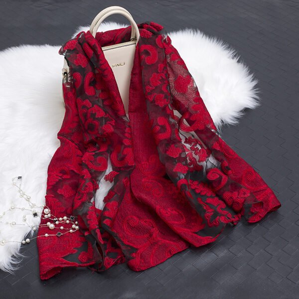 Cut flowers hollow silk scarf simulation silk scarf - Image 10