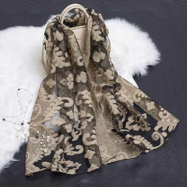 Cut flowers hollow silk scarf simulation silk scarf - Image 9