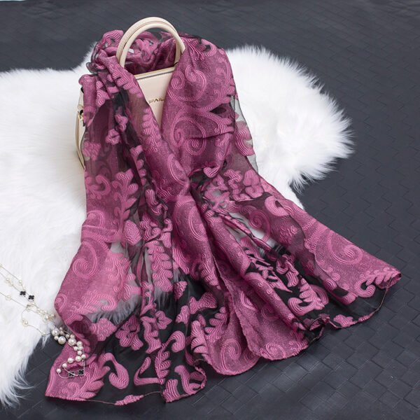 Cut flowers hollow silk scarf simulation silk scarf - Image 5