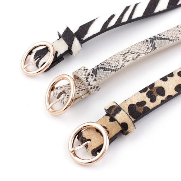 Fashion round button leopard zebra SNAKE BELT - Image 3