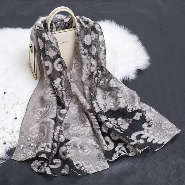 Cut flowers hollow silk scarf simulation silk scarf - Image 6