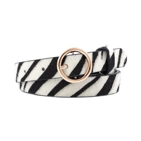 Fashion round button leopard zebra SNAKE BELT - Image 4