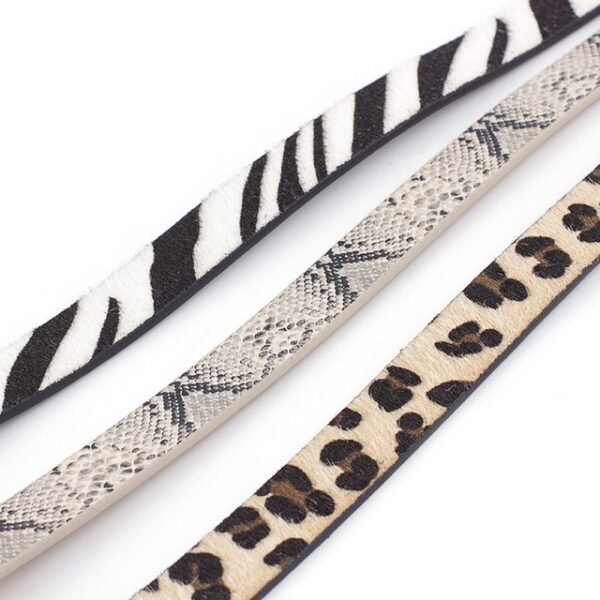 Fashion round button leopard zebra SNAKE BELT - Image 2