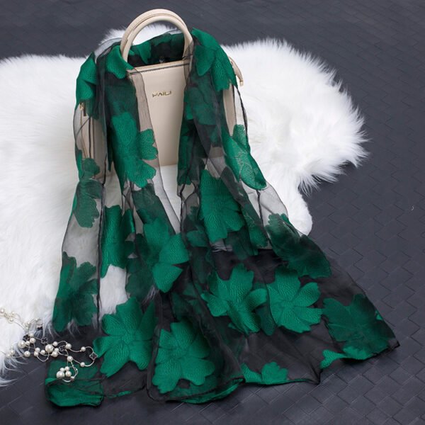 Cut flowers hollow silk scarf simulation silk scarf - Image 2