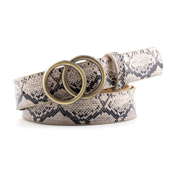 Fashion round button leopard zebra SNAKE BELT - Image 9