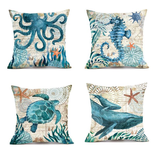 Cushion Covers Sea Turtle Printed Throw Pillow Cases For Home Decor Sofa Chair Seat - Image 7