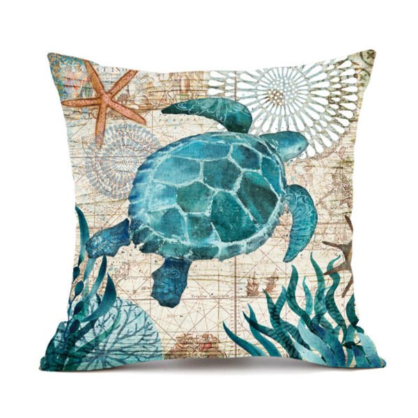Cushion Covers Sea Turtle Printed Throw Pillow Cases For Home Decor Sofa Chair Seat - Image 10