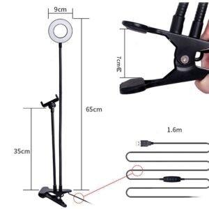 Alternative view of LED Selfie Ring Light for Live Adjustable Makeup Light-8cm Stand