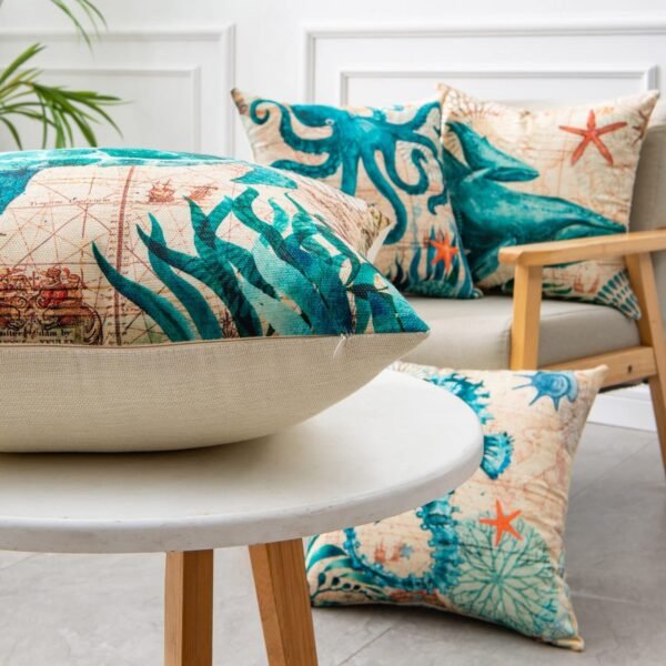 Cushion Covers Sea Turtle Printed Throw Pillow Cases For Home Decor Sofa Chair Seat - Image 3